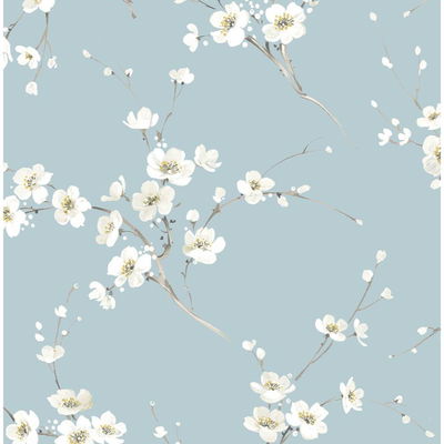 Blossoming Branches Sky Blue Wallpaper